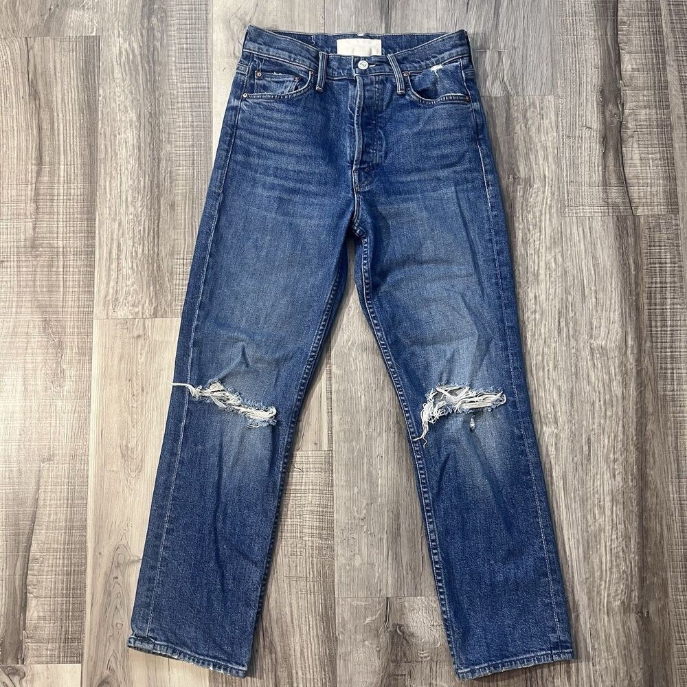 Mother Superior Women Sz 27 The Tomcat Distressed Crop Playing With Scissors